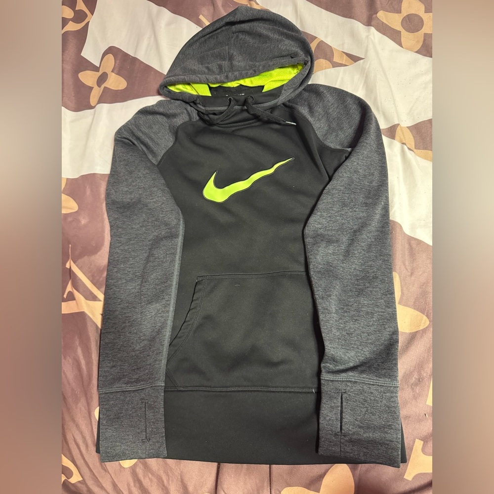 Nike Black Hoodie with Neon Green Accents